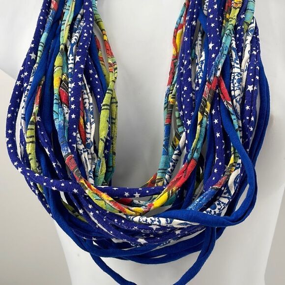 Dona Bela Shreds Shred Lite upcycled fabric necklace scarf boho jewelry NEW NWOT - Picture 5 of 15